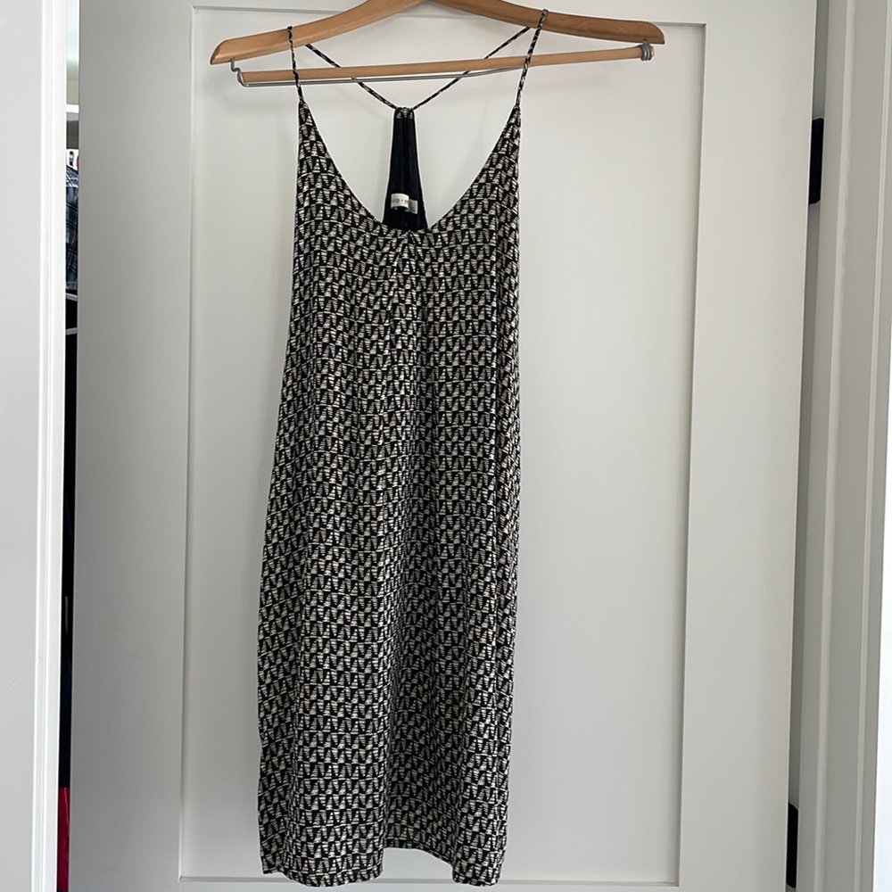 Black and tan mini dress